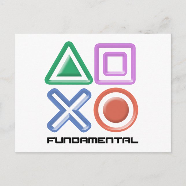 Carte Postale Symboles de jeu fondamentaux (Devant)