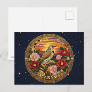 Carte Postale Symboles de l'État de l'Alabama aux États-Unis