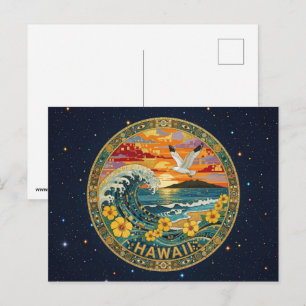 Carte Postale Symboles de l'État d'Hawaï aux États-Unis