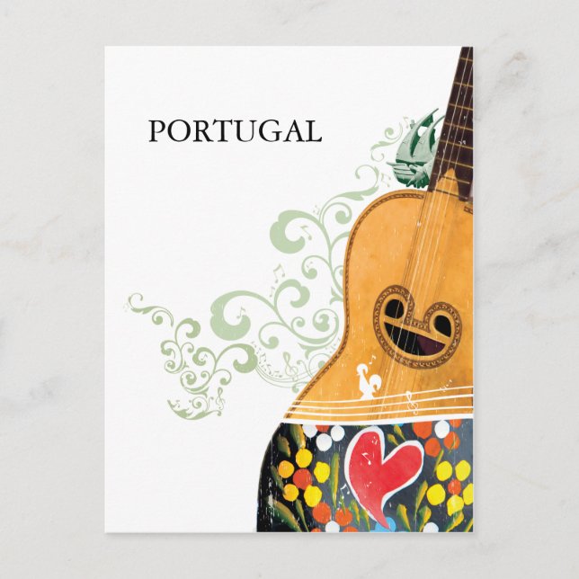 Carte Postale Symboles du Portugal - Guitare portugaise (Devant)