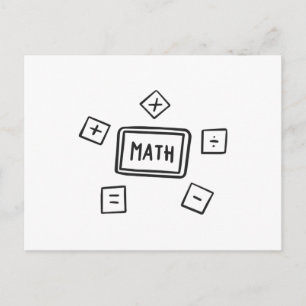 Carte Postale Symboles mathématiques pour enfants