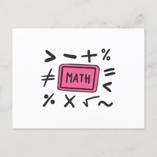 Carte Postale Symboles mathématiques pour les élèves et les pare