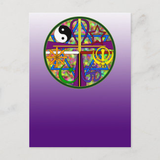 Carte Postale Symboles spirituels d'unité