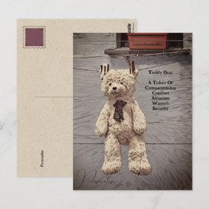 Carte Postale Symbolisme de l'ours en peluche vintage Citation m