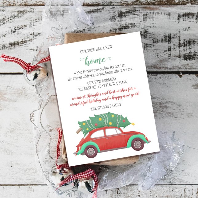 Carte Postale Sympa Arbre de Noël Voiture Nous avons Déménagé Va (Créateur téléchargé)