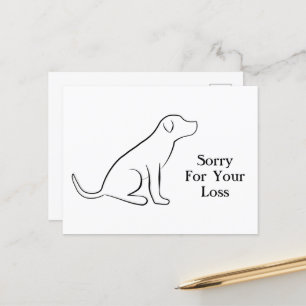 Carte Postale Sympathie de chien Désolé pour votre perte
