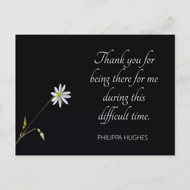 Carte Postale sympathie pour la fleur blanche (Devant)