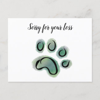 Carte Postale Sympathie pour la perte d'un animal 