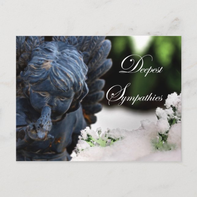 Carte Postale Sympathies les plus profondes Jardin Ange de neige (Devant)