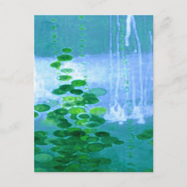 Carte Postale Symphonie Abstraite En Bleu Et Vert (Devant)