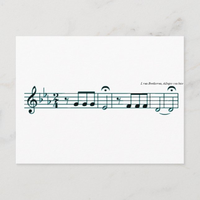 Carte Postale Symphonie Beethoven no 5 (Devant)