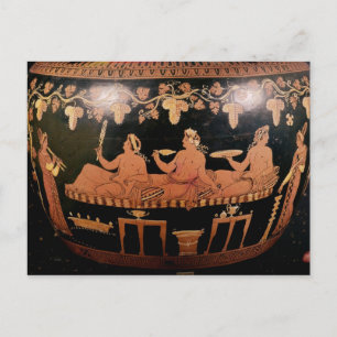 Carte Postale Symposium montrant trois hommes jouant des cottabs