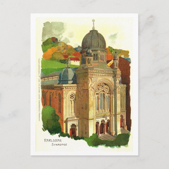 Carte Postale Synagogue Karlovy Vary (Karlsbad) (Devant)