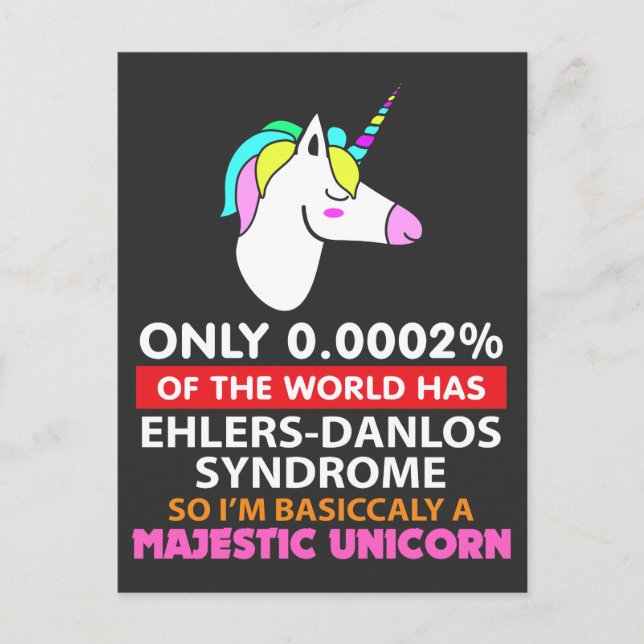 Carte Postale Syndrome d'Ehlers Danlos - Unicorn Majestic (Devant)