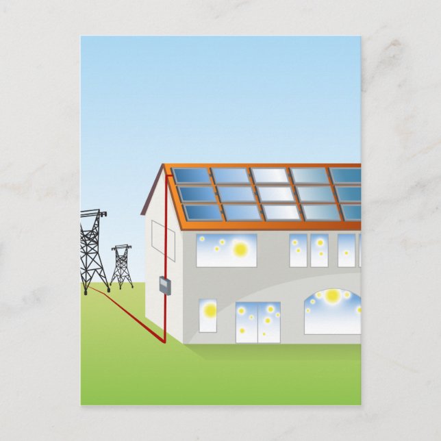 Carte Postale Système de panneaux solaires résidentiels (Devant)