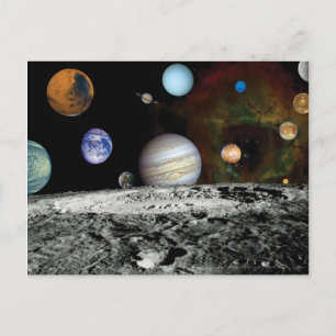 Carte Postale Système solaire Images du Voyager Montage Photos d