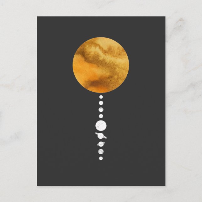 Carte Postale Système solaire minimal (Devant)
