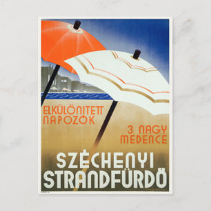 Carte Postale Széchenyi Strandfürdő Hongrie Vintage