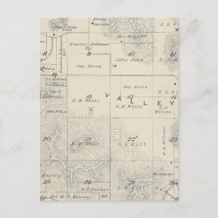 Carte Postale T21S R28E Tulare Comté Plan de section