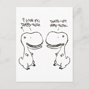 Carte Postale T-rex amour