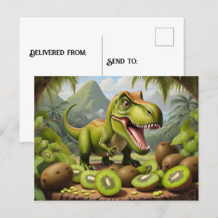 Carte Postale T-Rex aux kiwis