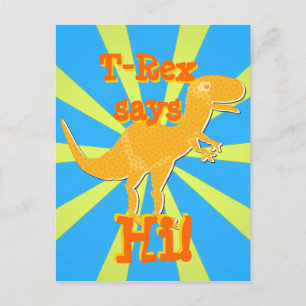 Carte Postale T-Rex dit Hi Postcard