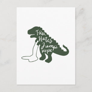 Carte Postale T-rex hates saut corde - Choisir la couleur arrièr