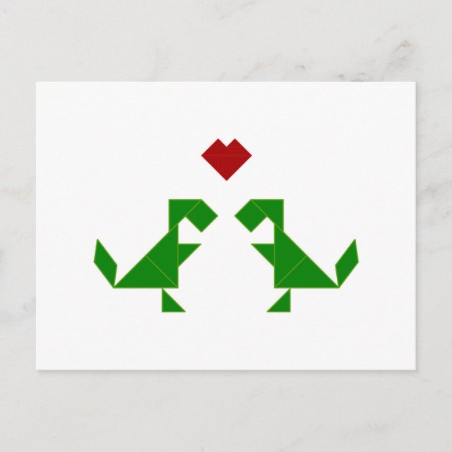 Carte Postale T-Rex in Love (Tangramosaurus Rex) (Devant)