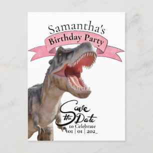 Carte Postale T Rex, Joyeuse fille d'anniversaire