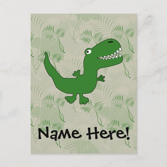 Carte Postale T-Rex Tyrannosaurus Rex Dinosaur Cartoon Enfants G (Devant)