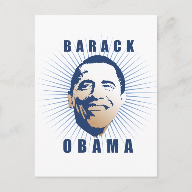 Carte Postale T-shirt à visage Barack Obama (Devant)
