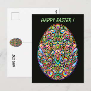 Carte Postale T-Shirt Bio pour Enfants Motif Psychédélique Œuf d