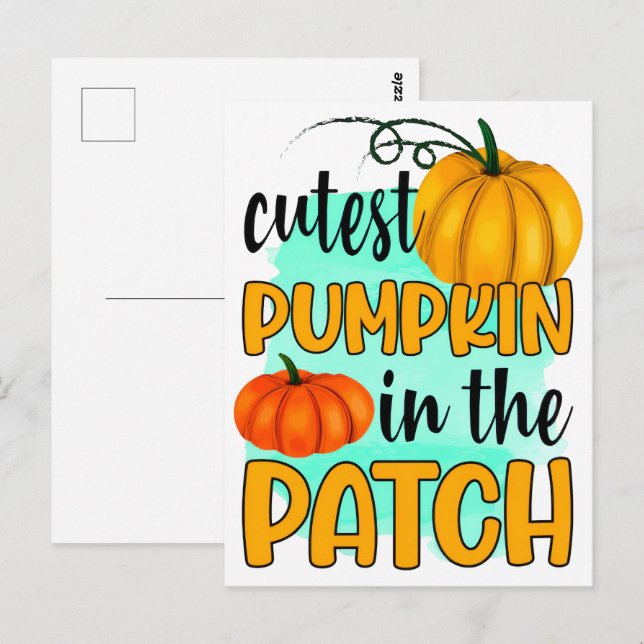 Carte Postale T-shirt Citrouille Automne, Chemise Automne Automn (Devant / Derrière)