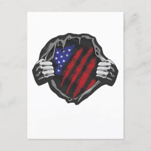 Carte Postale T-shirt costume superhero USA