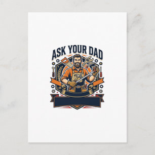 Carte Postale T-shirt de réparation de la fête des pères Demande