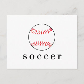 Carte Postale T-Shirt de sport drôle et hilarant Soccer Baseball