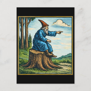 Carte Postale T-shirt fantaisie rétro médiéval cavalier escargot