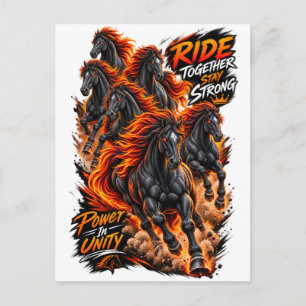Carte Postale T-shirt graphique Puissance dans l'unité – Cheval
