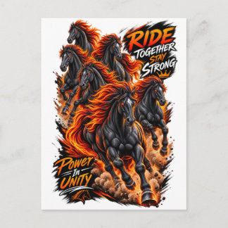 Carte Postale T-shirt graphique Puissance dans l'unité – Cheval