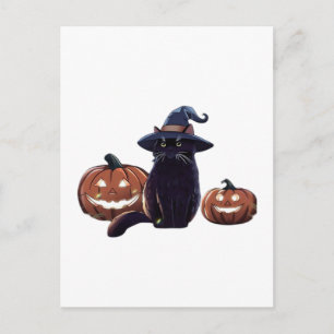 Carte Postale T-Shirt Oversize chat noir Halloween
