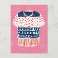 Carte postale T-shirt rayée