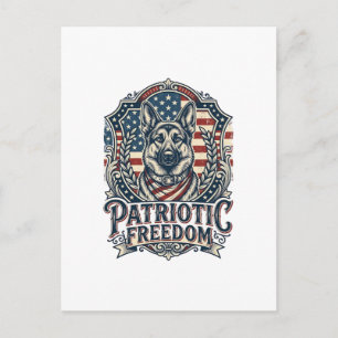 Carte Postale T-shirt vectoriel graphique du berger allemand pat