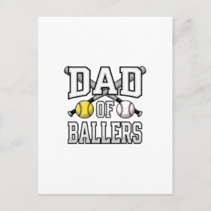 Carte Postale T-shirt vintage baseball softball pour papa de jou