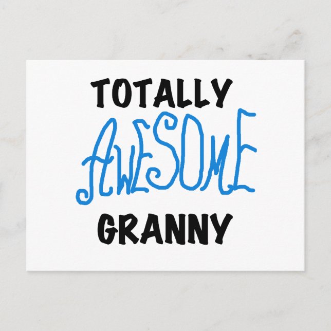 Carte Postale T-shirts bleus et cadeaux de mamie totalement (Devant)