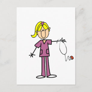 Carte Postale T-shirts Blond Female Stick Figure Nurse