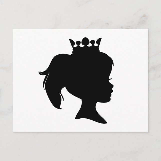 Carte Postale T-shirts et cadeaux Black Silhouette Princess (Devant)