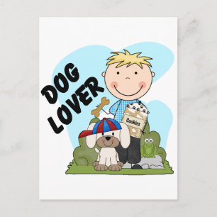 Carte Postale T-shirts et cadeaux blonds de garçon d'amoureux