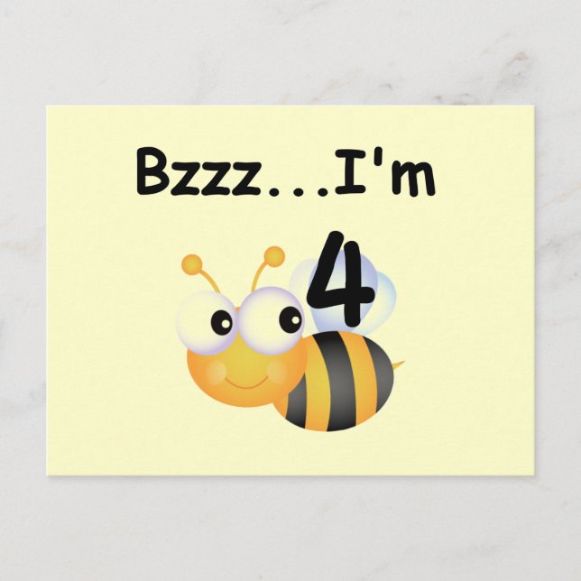 Carte Postale T-shirts et cadeaux Buzz Bumblebee 4e anniversaire (Devant)