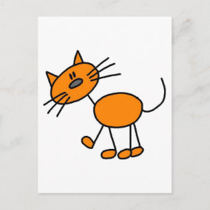 Carte Postale T-shirts et cadeaux Chat en bâtonnets