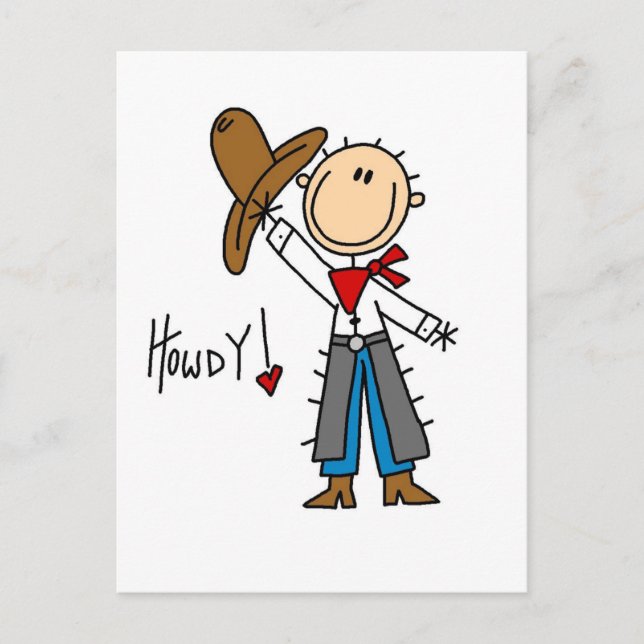 Carte Postale T-shirts et cadeaux Cowboy Howdy (Devant)